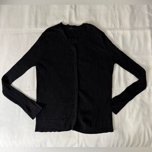 Ann Taylor Long Sleeve Black Button Down Viscose Blouse